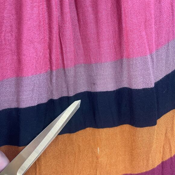 LOFT ANN TAYLOR Maxi Dress Size 8 Stripes Block Colorful Halter Tie Neck Casual - Picture 4 of 16